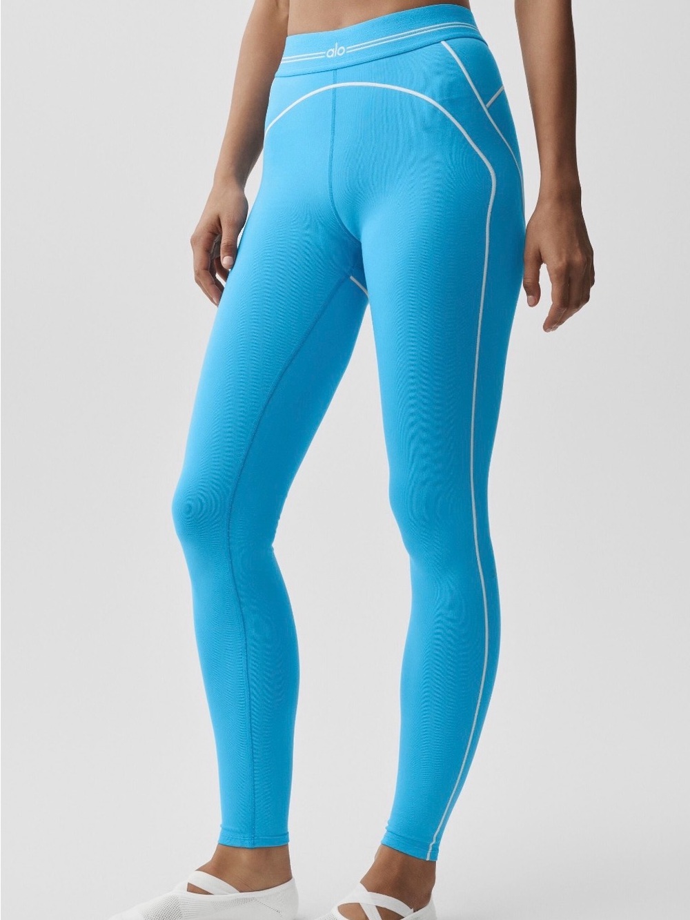 ALO Yoga- Airbrush High-Waist Heart Throb Legging-Azure Blue/White - Picture 3 of 5